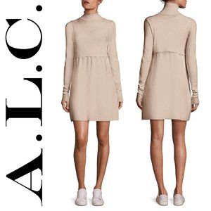 A.L.C. Claudia Babydoll Turtleneck Sweater Dress